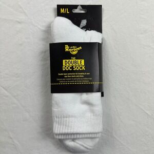 Dr. Martens Double Doc Socks White Double Layer Anti-Blister Crew Socks M/L NEW